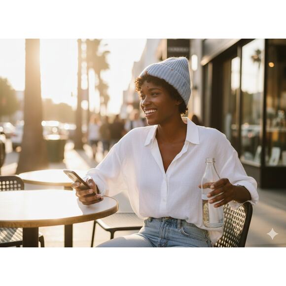 VINCE NWT $165 100% Cashmere Chunky Rib Beanie Hat in Light Tide Blue OS - Picture 13 of 16